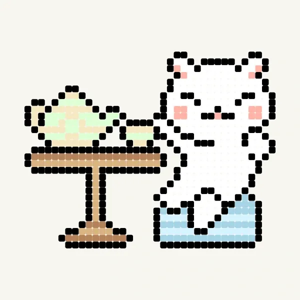 meo meo - kostenlose Bügelperlen- & Pixel-Art-Vorlage von dieubeos