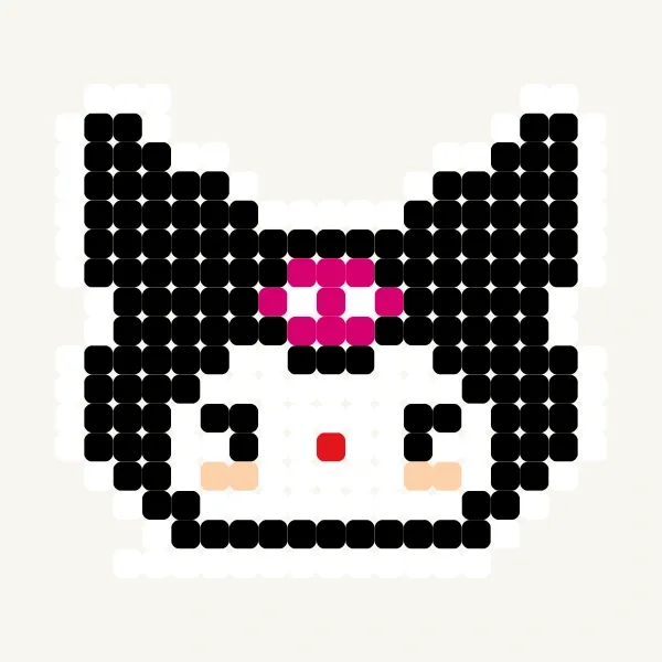kuromi xinh ieu - free perler bead & pixel art pattern by Miraa