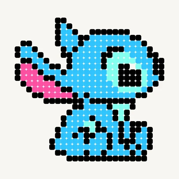 スティッチ - free perler bead & pixel art pattern by sunny