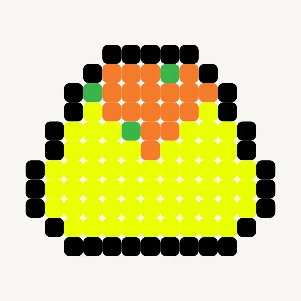 チャーハンおにぎり - free perler bead & pixel art pattern by sunny