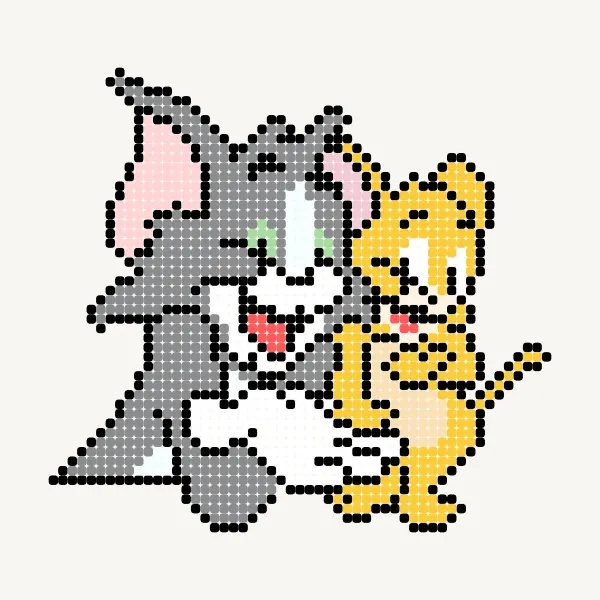 トムとジェリー - free perler bead & pixel art pattern by sunny
