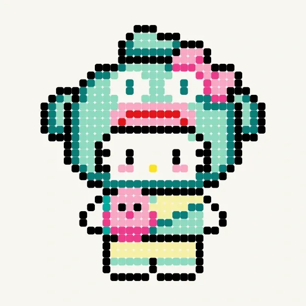 Sin título: patrón gratuito de cuentas para planchar y pixel art por Hoang Dung