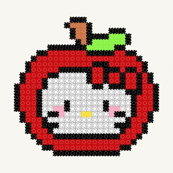 사과 키티: patrón gratuito de cuentas para planchar y pixel art por 예블리