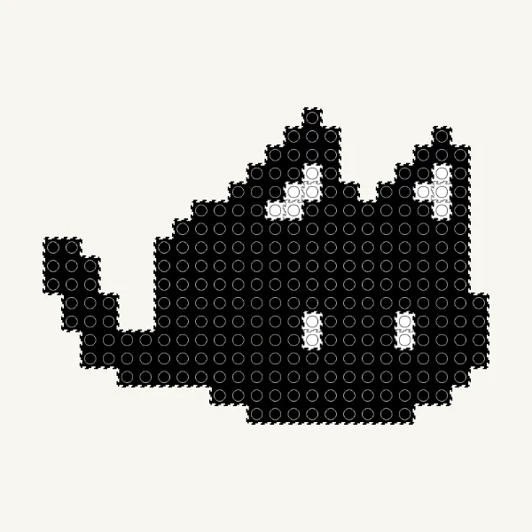 깜냥이: patrón gratuito de cuentas para planchar y pixel art por 예블리