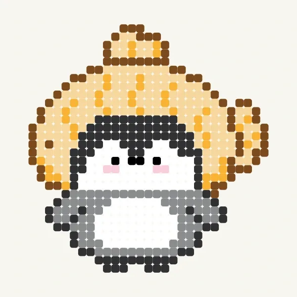 Pingouin de daurade grillé - modèle gratuit de perles à repasser et pixel art par 吳佳芸