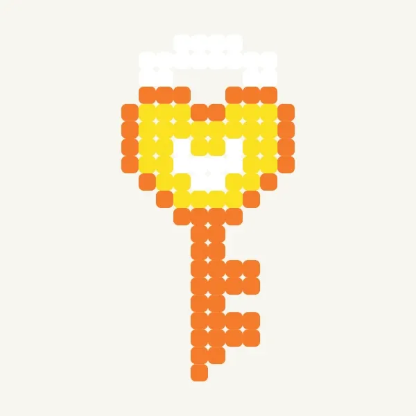 mini charm of heart-shaped key