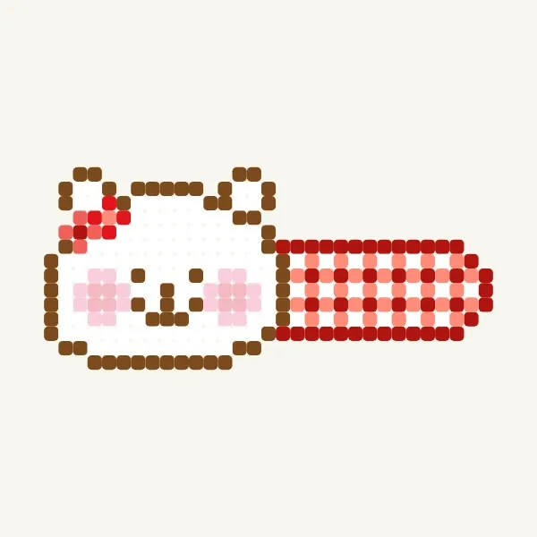Kẹp tóc Chiikawa - mẫu hạt Perler & pixel art miễn phí của bảo trân